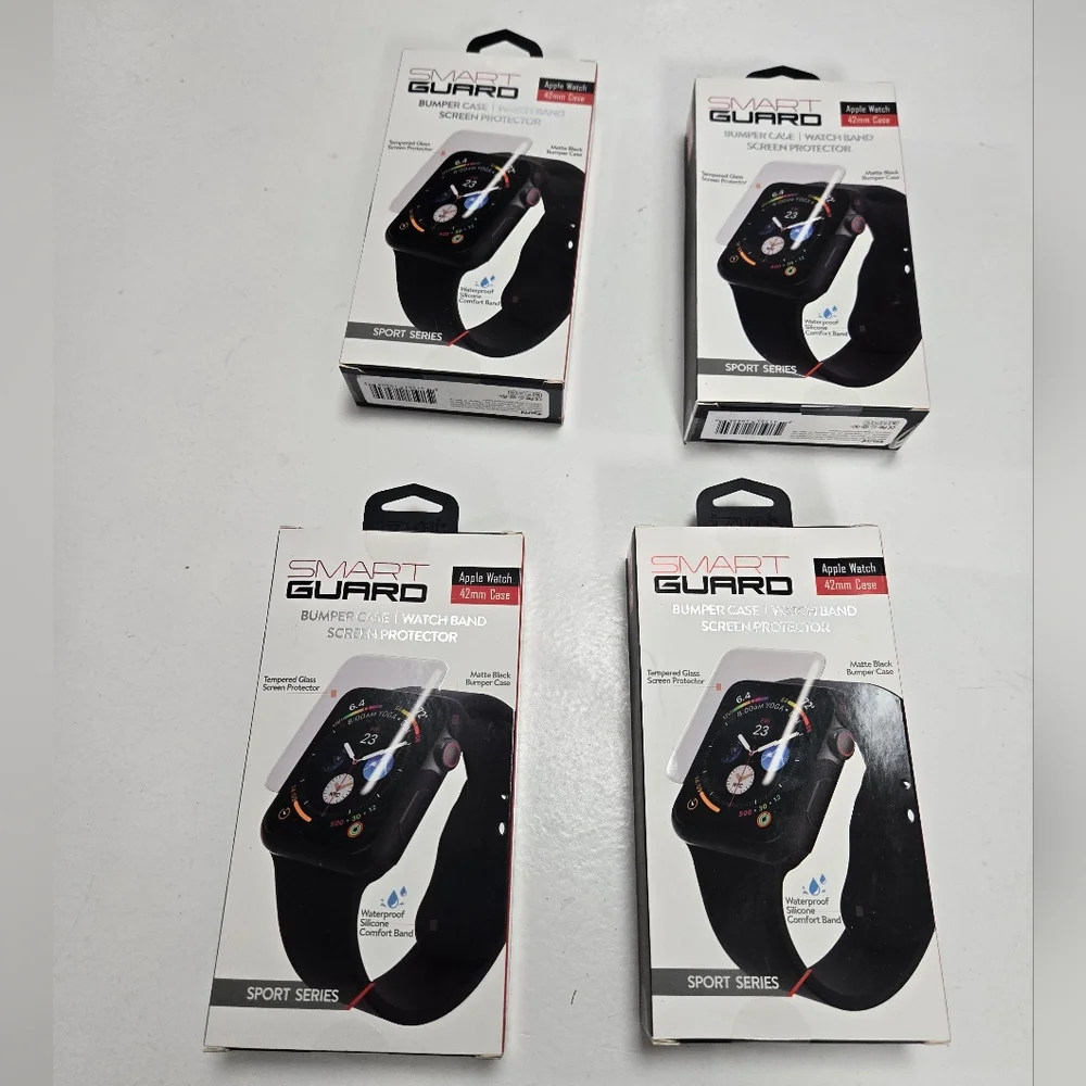 Tzumi SmartGuard 42mm Apple Watch Bumper Case, 4 Watch Band Screen Protecter